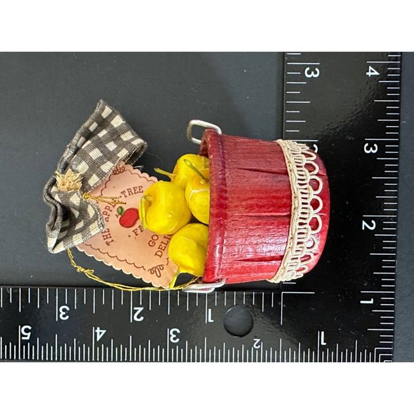 Kurt Adler Ornament Lot Apple Buckets, Barrels, Buildings, Apple Ornaments Vtg - Picture 9 of 13